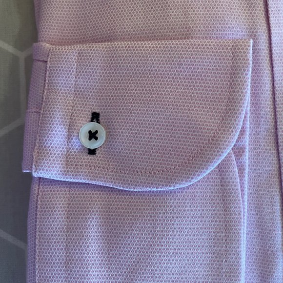 Textured fabric Shirt with wrinkle-free collar and cuff - Picture 4 of 4